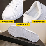 Bottom Small White Shoes Women 2025 Spring And Autumn New Fashion White Students Round-Headed Shoes Street Single
