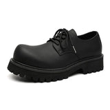 2025 Web Celebrity Advanced Feeling Thick Bottom Korean Version Black Dress Business Casual Fashion Derby Shoes