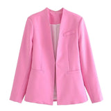 New Multi-Color Solid-Color Slimming Simple Leisure Suit Jacket