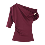 Women's ZA Explosion New Multi-Color Oblique Shoulder Design Side