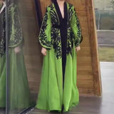 Zingj 2024 New Contrast Color Print Loose Casual Accept Waist Long Dress Woman-Outfit