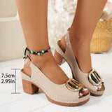 Summer New Large-Size Women's High-Heeled Sandals Fish Mouth Shoes Polyurethane