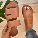 Summer New Font Slippers Women's Casual Sandals Flat Bottom Large Beach
