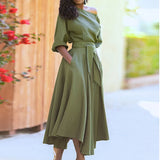 Women's Slanted Shoulder Tie Strap Belt Belt Solid Color Swing Spring