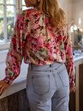 Summer Korean Version Of Loose Literature And Art Casual Lazy Style Printed Round Collar Shirt