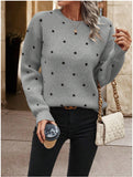 Point T-Shirt With Long-Sleeved Knitted Jersey Temperament Elegant Loose