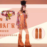 Women's Esque Spies Costume Vintage Hippie Party Costume Halloween Arabian