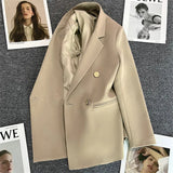 Zingj Suit Jacket Female 2024 Spring And Autumn Double-Breasted Green Suit Temperament Show Thin Web Celebrity Fried Street Clothes