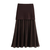 Women's ZA New Multi-Color Button Knitted Vest Vest Half-Skirt