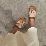 Version Of The Small Retro Simple Flip-Flop Women 2025 Summer New Flat-Bottomed Fashion Outside Wearing Toe Cool Drag Women's