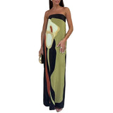 New Women's Fashion Sleeveless Shoulder Avant-Garde Sexy Bareback Print