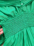 Pleated Party Midi Dress Women Sexy Slash Neck Off Shoulder Flare Long Sleeve Draped Ruffle Vestidos Female