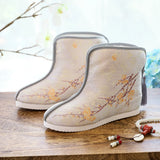 Zingj Boots Positioning Cut Brocade Tassel Clip Cotton And Velvet Women's Cotton Shoes Cloth Shoes Hanfu Shoes Cheongsam Short
