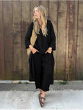 Explosion. Women's Casual Cotton Set Long-Sleeved Round Collar Trousers Casual