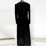 Star Temperament Elegant Heavy Industry Nails And Diamonds Long Sleeve Long Dress Dress Dress