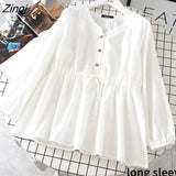 Women Solid Button Ulzzang 3 Colors V-neck Simple Casual Ladies Summer Design High Quality Daily Harajuku Trendy New