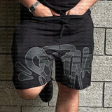 Letter Print Loose Short-Sleeved Top Street Hip-Hop Men And Women T-Shirt Shorts