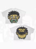 T-Shirt Hip-Hop Fun Cartoon Pattern Printing Oversized T-Shirt Original Gothic Cotton Short