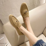 And Autumn 2025 New Lazy One Foot Flat Bottom Students British Style Retro Velvet Round Head Single Shoes