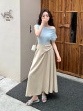 Xixi 2025 Summer New Temperament Commuting High-Waisted Half-Body Dress Design-Styleted Fishtail Skirt