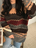 Vintage Jacquard Knit Sweater- Outfit