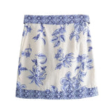Women's Clothing INS Burst High-Waisted Flower Print Bow Ornaments Short Casual Casual
