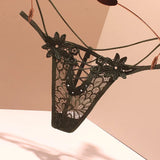 Hollow Trousers Women Seduction Embroidery Fine Strip Transparent Breathable Low-Waist Hot