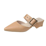Bag Slippers Women Wear Social Tips Rivet Coarse And Muller Baotou Cool Drag Women Simple Fashion Single