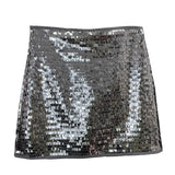Shooting Heavy Industry Flash Shiny Piece High Waist Thin A Short Skirt Picts Anti-Walking Bag Hip Step Skirt