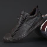 Autumn New Men's Shoes Trendy Shoes Men's Double Zip Casual Shoes Men's Board Shoes Trend Warm Leather