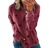 Zingj And Winter New Hoodie Women's Star Print Top Loose Large Size Hoodie Woman-Outfit