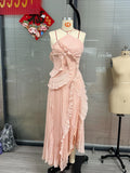 Waist Design Sling Dress Femininity Slimming Dress Seaside Holiday Island