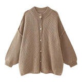 Women's INS Explosion Metal Buckle Cardigan