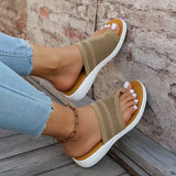 Zingj Female 2024 Summer Thick Bottom Net Cloth Round Set Toe Leisure Versatile Wear Cool