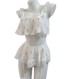 Sling With Lace Ice Pyjamas Women Spring And Autumn Sweet Floral Home Clothes Women's Summer Shoulder