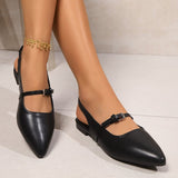 Summer Large-Size New Fashion Black One-Word Buckle Bunhead Behind The Empty Flat Bottom 42 Large-Size