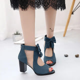 Fairy Wind 2025 Spring And Summer New Fashion Cool Boot Fish Mouth Solded Airspoon Bough Heeled High Heeled