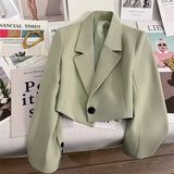 Zingj Spring And Autumn Jade Green Season New Students Versatile Small Suit Fashion