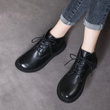 Single-Shoe Women's Flat-Bottomed Casual Women's Shoes Autumn New Martin Boots With Flat-Bottomed Soft Leather Short