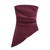 Women's Batch 24 Autumn Fold Decoration Waist Slim Comfortable Asymmetric Jacket