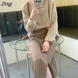 T-shirts Women Chic Elegant Simple Long Sleeve Spring Fall Basic Ladies Top All-match OL Korean Trendy Teens Tee