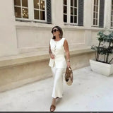 Women's Clothing INS Net Red Explosion Sleeveless Knitted Metal Clasping