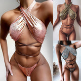 Zingj 2023 New Bikini Sexy Bikini Hot Style Snake Grain Fabric Strap Swimsuit Women's Split Swimsuit