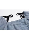 Long Sleeve Draped Design Blue Blouses Or Crop Tops Women Slim Sexy Chiffon Party Club Bar Boydcon Blusas 2023 Summer