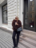 Big Collar Faux Fur Coat Short Fashion Fox Fur Coat Fluffy Plush Women's