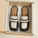 And Autumn New Bag Head Half Slippers Female British Style French Way Lazy Outside Wearing A Foot Pedal Muller Shoes Large-Size
