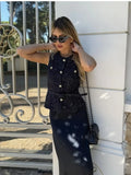 Women's Clothing 2025 Spring/Summer Button Collar Sleeveless Vest Topess Female