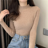 Women Pullovers Sweater Autumn Winter Turtleneck Knitted Sweater Women Long Sleeve Tops Short Slim Sweaters Girls Clothes