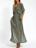 Summer 2025 Fashion Solid Color High Waist Open Fork Short Sleeve