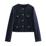 And Winter New Women's Small Fragrant Fashion Button Dress Short Suit Jacket